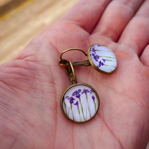 😃 Iris Earrings Boho Handmade Gift Floral
